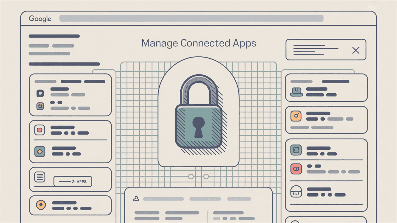 Google Account security dashboard showing connected apps management interface
